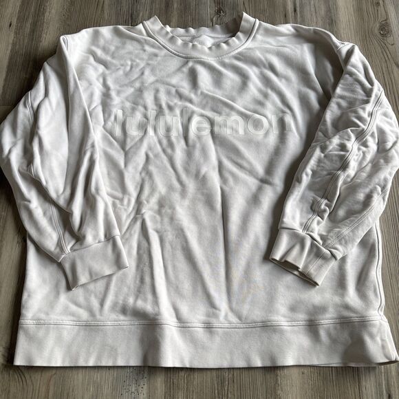 Perfectly Oversized White Lululemon Crewneck Sweatshirt Size 8 - Picture 3 of 12